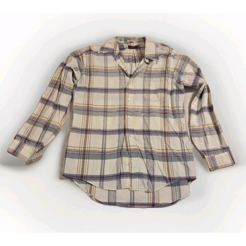 Vintage 60s/70s Van Heusen Women's Button Down Plaid Size L Vanopress V-Taper